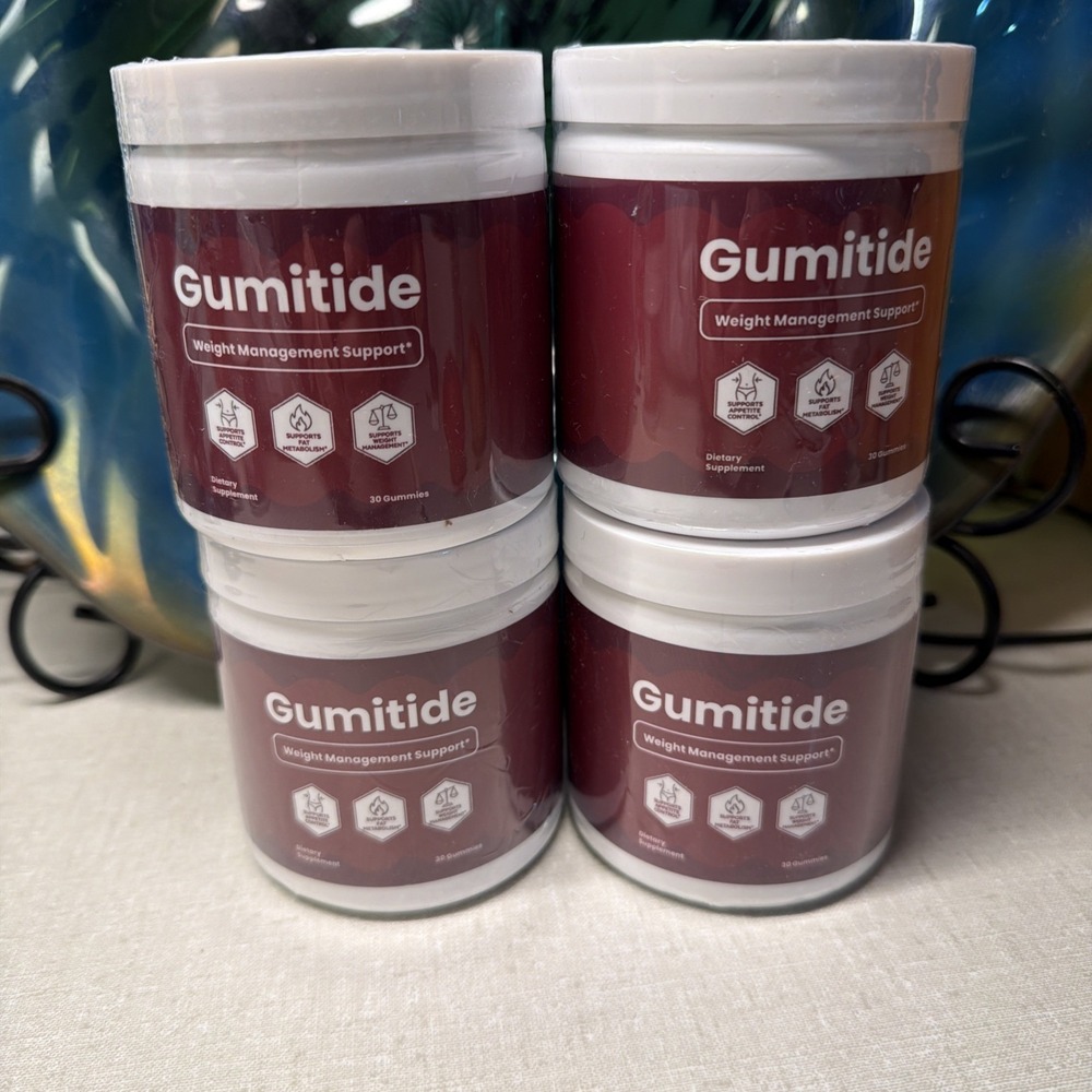 Gumitide Weight Management Gummies ACV + BHB 30 Ct Exp 05/2028 4 Containers